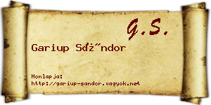Gariup Sándor névjegykártya