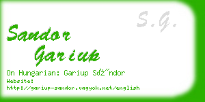 sandor gariup business card